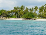 Ausflug Samana  Die Barcadi Insel Cayo Levantado mit dem Anlegesteg (DOM).